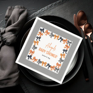 Serviette En Papier Halloween Coquette Black Baby shower Orange Bows