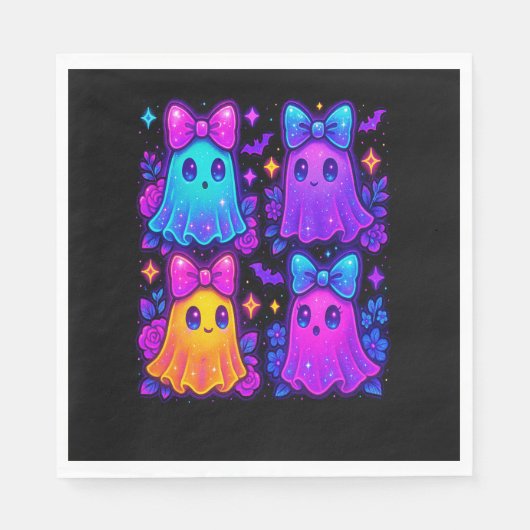 Serviette En Papier Halloween Coquette Iridescente (Devant)
