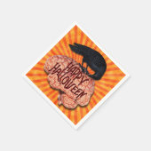 Serviette En Papier Halloween - Corbeau Déplaisant sur le cerveau (Coin)
