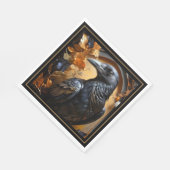 Serviette En Papier Halloween corbeau noir (Coin)