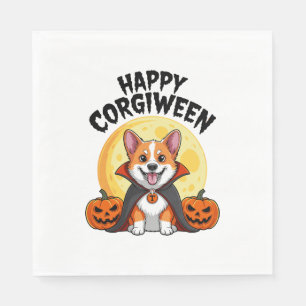 Serviette En Papier Halloween Corgiween, Chien de Corgi Éffrayant