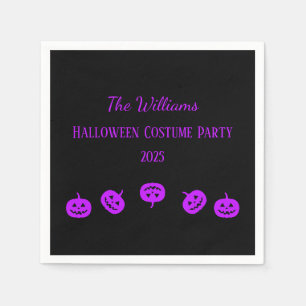 Serviette En Papier Halloween Costume Party Purple Citrouille papier