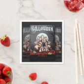 Serviette En Papier Halloween crâne éffrayant et griffe (En situation)