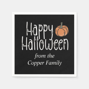 Serviette En Papier Halloween crâne festif personnalisé