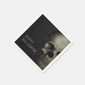 Serviette En Papier Halloween crâne humain Etching noir (Coin)