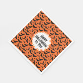 Serviette En Papier Halloween customisée de chauves-souris orange noir (Coin)