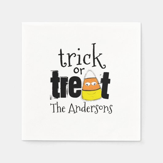 Serviette En Papier Halloween Cute Candy Corn Whimsical Funny (Devant)