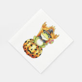 Serviette En Papier Halloween Cute Frog sur Citrouille (Coin)
