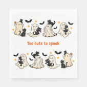 Serviette En Papier Halloween Cute Funny Éffrayant Ghost Chat - Automn (Devant)