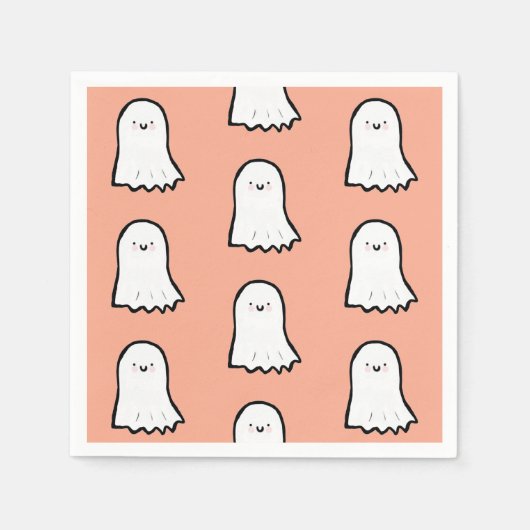 Serviette En Papier Halloween Cute Ghost Pattern (Devant)