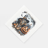 Serviette En Papier Halloween Dachshund Chien (Coin)