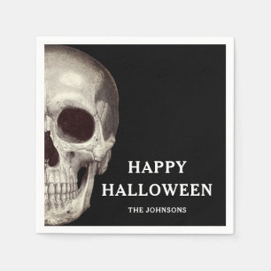 Serviette En Papier Halloween d'adulte à crâne noir