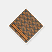 Serviette En Papier Halloween Damask victorien noir orange (Coin)