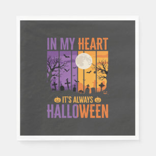 Serviette En Papier Halloween Dans Mon Cœur Cimetière Effrayant