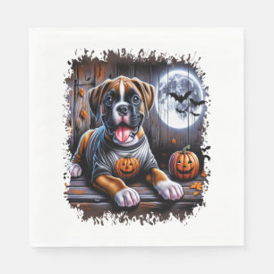 Serviette En Papier Halloween de chien de boxe