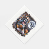 Serviette En Papier Halloween de chien de boxe (Coin)