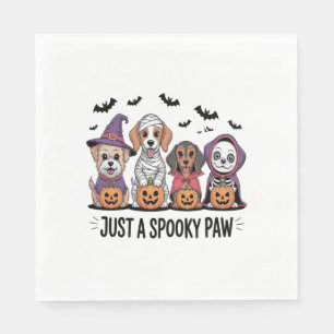 Serviette En Papier Halloween de chien juste un paw Éffrayant