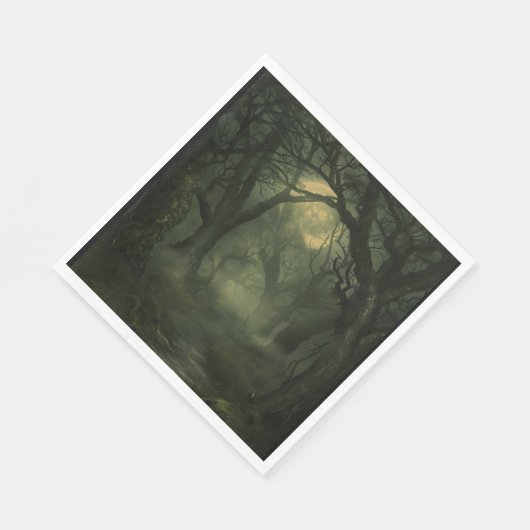 Serviette En Papier Halloween de forêt torsadée (Coin)