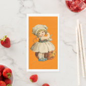 Serviette En Papier Halloween de la pomme de sculpture de fille (En situation)