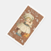 Serviette En Papier Halloween de la pomme de sculpture de fille (Coin)