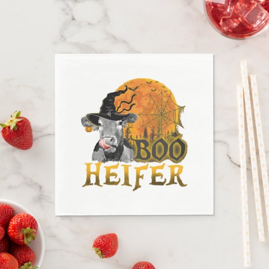 Serviette En Papier Halloween de la vache (En situation)