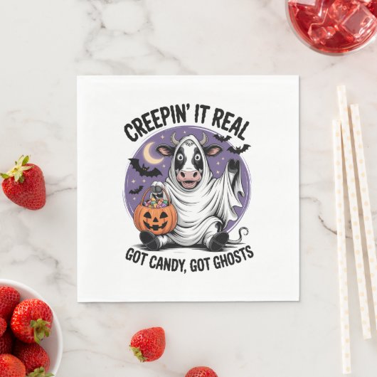 Serviette En Papier Halloween de la vache à Creepin (En situation)