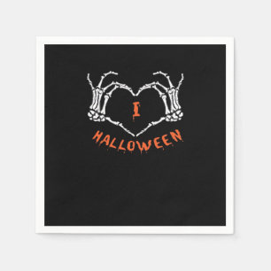 Serviette En Papier Halloween de Slogan. Geste Cardiaque En Squelette