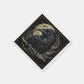 Serviette En Papier Halloween d'oiseaux noirs (Coin)