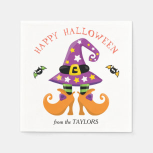 Serviette En Papier Halloween drôle sorcière pieds