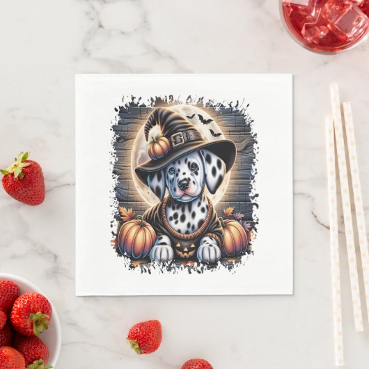 Serviette En Papier Halloween du chien dalmate (En situation)