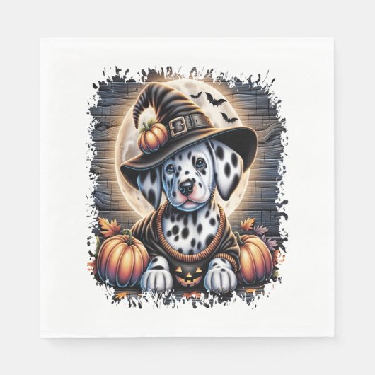 Serviette En Papier Halloween du chien dalmate (Devant)