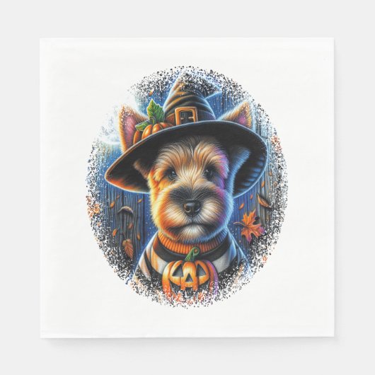 Serviette En Papier Halloween du chien Terrier (Devant)