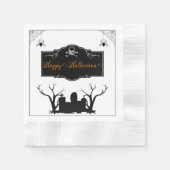 Serviette En Papier Halloween du cimetière éffrayant (Devant)