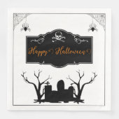 Serviette En Papier Halloween du cimetière éffrayant (Devant)
