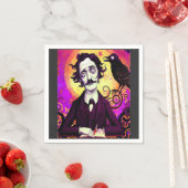 Serviette En Papier Halloween, Edgar Allen Poe, Raven, Nevermore (En situation)