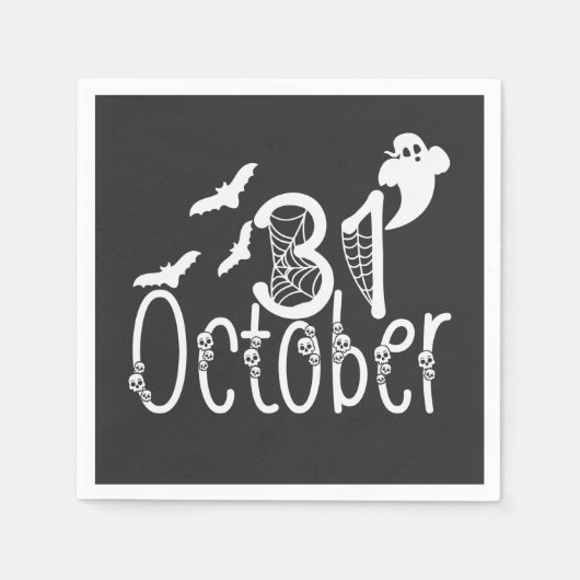 Serviette En Papier Halloween éffrayant 31 octobre (Devant)