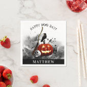 Serviette En Papier Halloween éffrayant Anniversaire Citrouille Crow C (En situation)