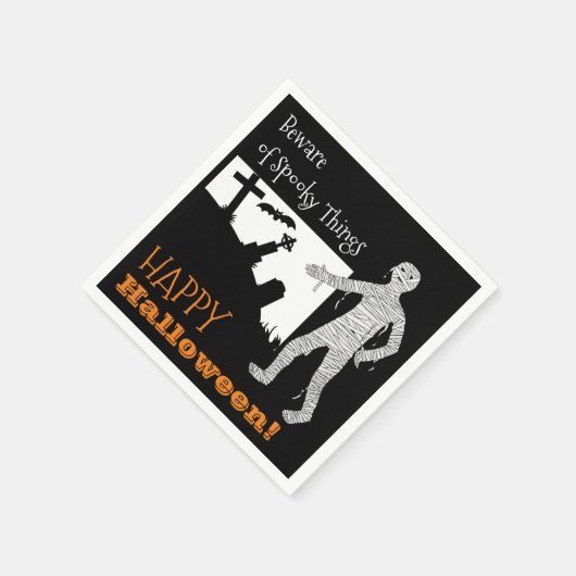 Serviette En Papier Halloween Éffrayant chauves-souris cimetière maman (Coin)