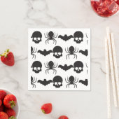 Serviette En Papier Halloween Éffrayant déplaisant - Crâne, araignée e (En situation)