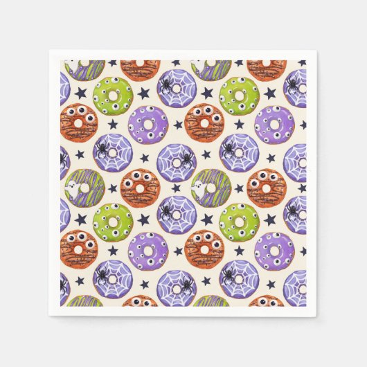 Serviette En Papier Halloween Éffrayant Funky Donut tendance (Devant)