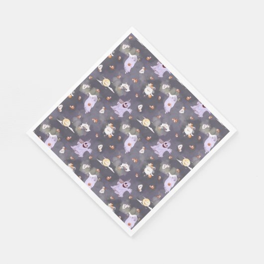Serviette En Papier Halloween Éffrayant Ghosts Papier Napkin (Coin)