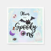 Serviette En Papier Halloween Éffrayant ONE 1ER Anniversaire rose (Devant)