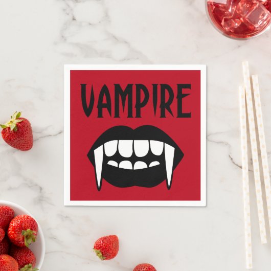 Serviette En Papier Halloween éffrayant Red Vampire (En situation)