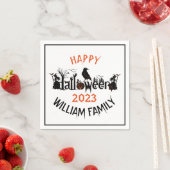 Serviette En Papier Halloween Éffrayant Typographie Concept Design (En situation)