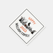 Serviette En Papier Halloween Éffrayant Typographie Concept Design (Coin)