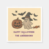 Serviette En Papier Halloween éffrayante - Fantômes, chauves-souris et (Devant)