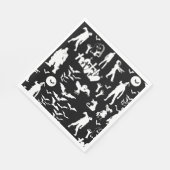 Serviette En Papier Halloween en noir et blanc Zombie Collage (Coin)