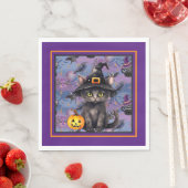 Serviette En Papier Halloween en violet (En situation)