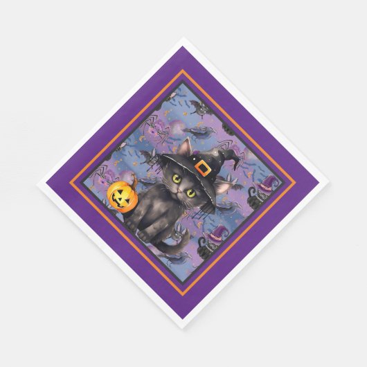 Serviette En Papier Halloween en violet (Coin)