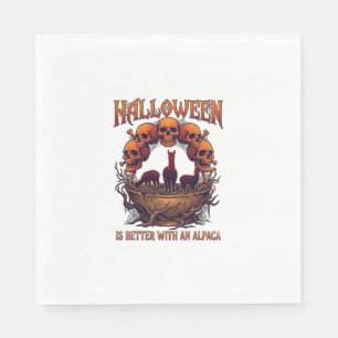 Serviette En Papier Halloween Est Meilleur Alpaga Crânes Orange Toile
